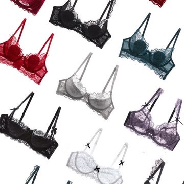 少女美屋大碼女士性感蕾絲內衣胖mm文胸罩BCDE杯薄款大胸顯小超薄