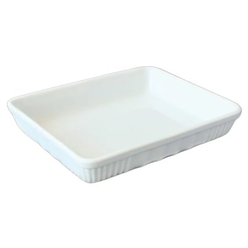 KYODO 美濃燒 方形烤盤 烤皿 日本制 21x16.5x3.5cm  白色  1個