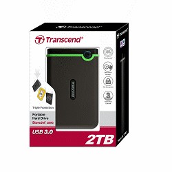 創見 TS2TSJ25M3 USB 3.1,2.5吋 2TB SATA,防震系列行動硬碟