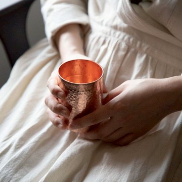 260ml冷飲杯｜手工製作鍛敲鎚理紅銅杯