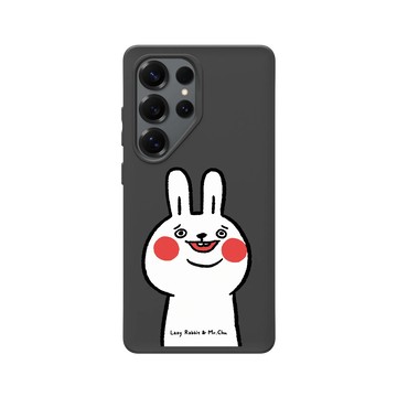 Galaxy S25 Ultra SolidSuit 黑 - 懶散兔與啾先生 Lazy Rabbit and Mr.Chu - 傻笑