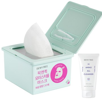 DEWYTREE 抽取式保濕營養面膜套装 包含氨基酸洗面乳  30張  1組