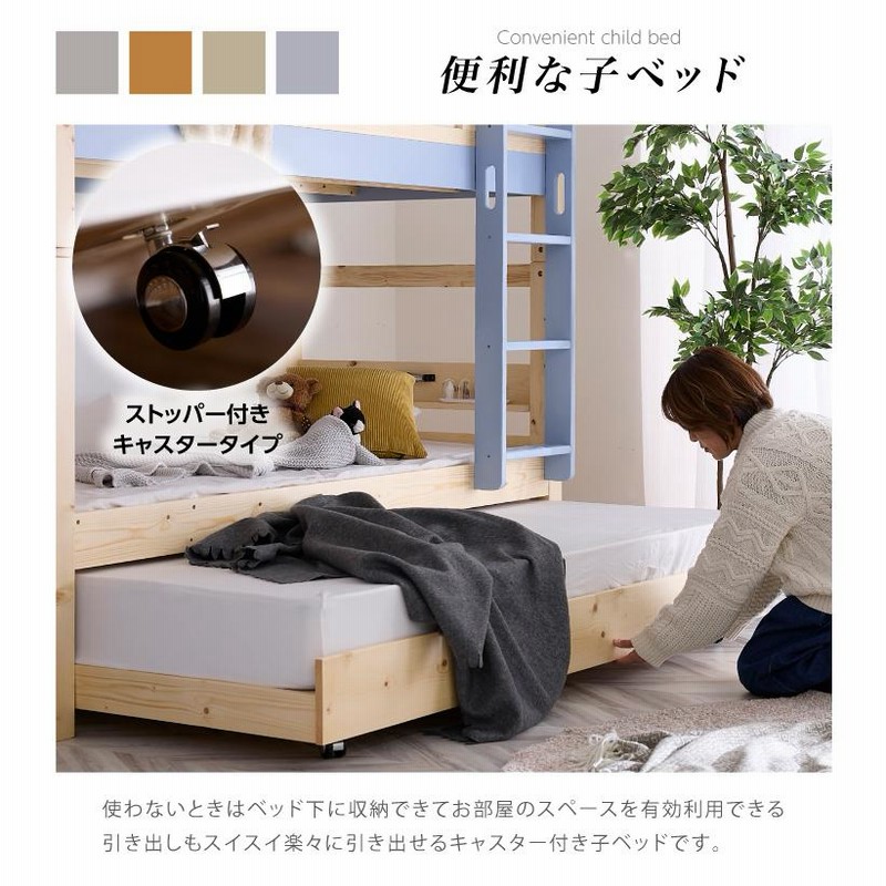 3段ベッド GOLEM β キャスター付き子ベッドのみ