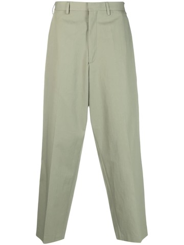 Etudes - wide-leg cotton cropped trousers - men - Polyester/Cotton/Viscose/Cotton - 46 - Green
