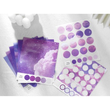 🍋檸檬青🍋 台灣現貨超美INS風少女星辰系列圓點貼紙6款10張入標記貼紙手帳裝飾素材