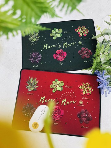 多肉植物插畫滑鼠墊