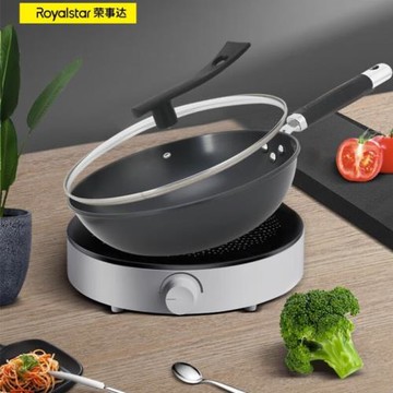 榮事.達RG-3218SN(O)炒菜鍋廚房珍珠不銹炒鍋煎炒燃氣電磁爐通用