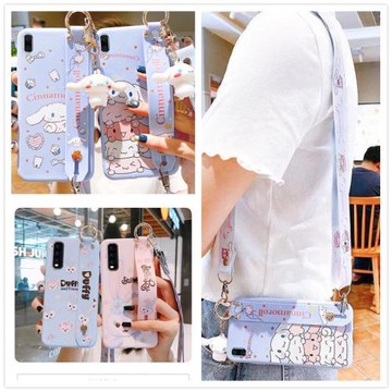 適用三星a32手機殼a31/a52/a72兔子a92卡通玉桂狗腕帶公仔samsung