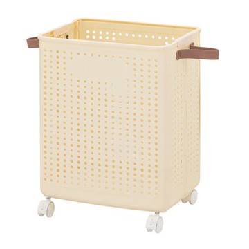 【H&R安室家】可折疊提把收納籃 附輪 BNF118(置物籃 收納籃 手提收納籃 折疊收納籃)