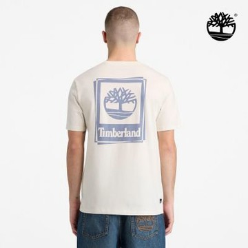 Timberland官方旗艦 男款白色方形LOGO圖案短袖T恤|A5S6PCM9