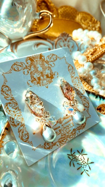 香港原創飾物 優雅手工乾花棉花珠吊墜耳環 閨蜜生日禮物小資女