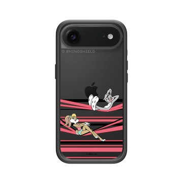 iPhone Air Mod NX -邊框背蓋組合 (相機按鈕) 黑 - 樂一通 Looney Tunes - 線條系列-兔巴哥與羅拉兔