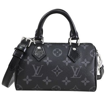 LV M26573 Nano Speedy 經典老花迷你兩用波士頓包(黑)