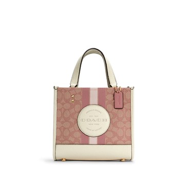精選★COACH Dempsey迷你帆布Field Tote 22豎版手提斜跨小托特包購物包 C7965~【購物節★菲尼斯 國際精品3折起 春夏新品 換季下殺】