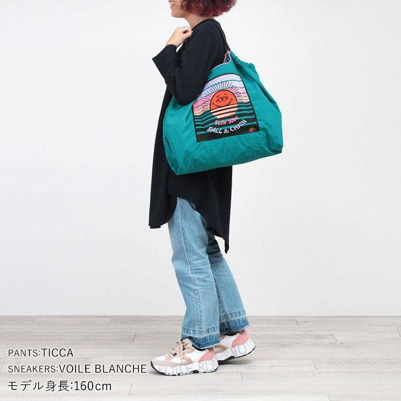 ボールアンドチェーン エコバッグ Lサイズ トートバッグ 刺繍