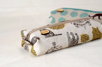 手作立體筆袋 / 文具袋 / 化妝包 # 旅行貓咪