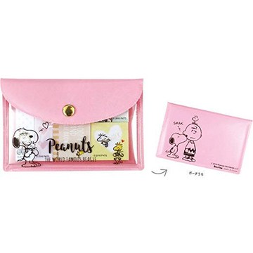 史努比卡套袋 便利貼 便條紙〈粉紅〉日貨 正版授權 J00013623