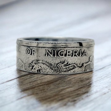奈及利亞錢幣戒指 1奈拉 1991-1993，奈及利亞錢幣戒指，奈及利亞男士戒指