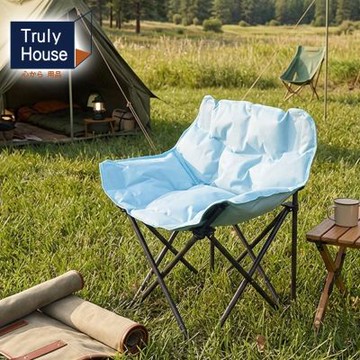 Truly House 蓬鬆舒適折疊椅 加棉月亮椅 露營 登山 野餐(六色任選)
