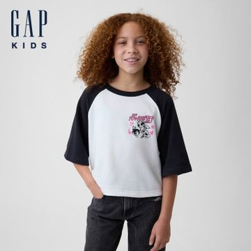 【GAP】兒童Gap × 飛天小女警法式毛圈布T恤-無月黑(907412)