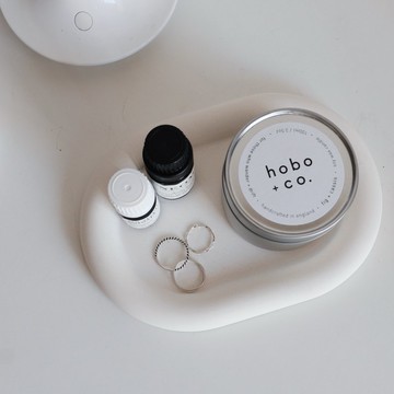 CONCRETE LATTLE 奶霜拿鐵 | 橢圓水泥吸水收納盤・飾品盤