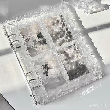 臺灣出貨⚡立牌收納冊 拍立得相冊 追星必備卡冊 拍立得相本 透明水晶波紋卡冊A5活頁四宮格三寸愛豆拍立得追星小卡相冊收納