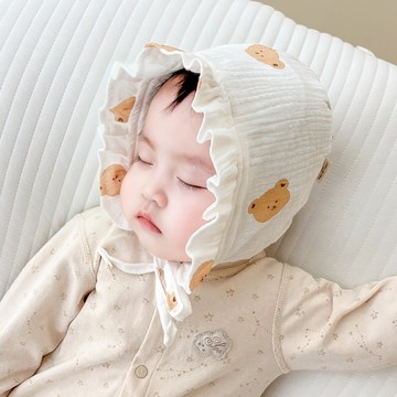台灣快速出貨⚡ 新生兒帽子 泰迪熊帽 寶寶帽 胎帽 嬰兒帽 帽子 新生兒 寶寶 嬰兒 純棉帽 寶寶用品 嬰兒帽 外出帽