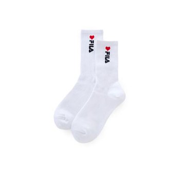 FILA官方直營 造型中筒襪-白色 SCZ-5300-WT