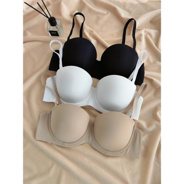 夏季簡約光面聚攏無痕內衣大胸鋼國防下垂性感文胸大碼舒適胸罩