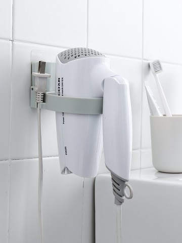 吹風機架 浴室免打孔吹風機置物架衛生間壁掛電吹風筒支架子墻上掛鉤收納架 【CM71】