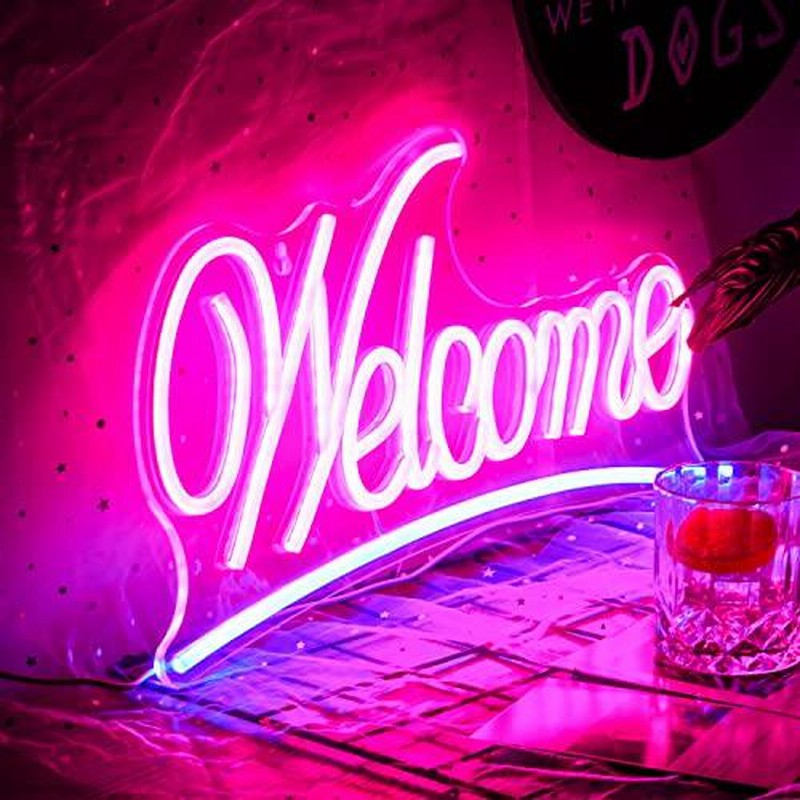 Welcome ネオンサイン店舗装飾ネオンライトLedナイトサインUSB