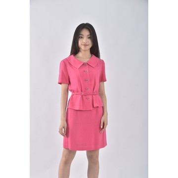 (S) o girl芭比粉色綁帶套裝二手衣