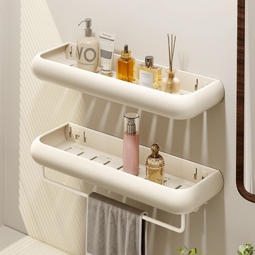 韻潔雅 免打孔 吸盤浴室置物架 浴室收納架廁所收納浴巾架 壁掛轉角架 三角架 馬桶置物架 衛浴收納