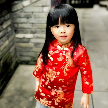 兒童旗袍紅色唐裝女童嬰兒拜年服中國風新年裝秋冬季周歲寶寶衣服