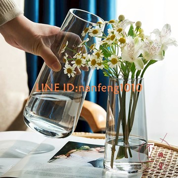 輕奢簡約玻璃花瓶透明創意水培植物鮮花花瓶北歐客廳插花擺件【不二雜貨】