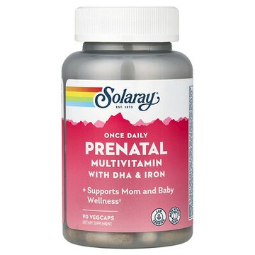 Solaray, 每日一次，產前多維生素，90 粒素食膠囊