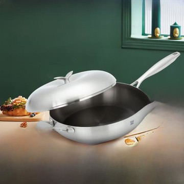 ZXTIG鈦煎鍋家用純鈦復合無涂層平底鍋多功能煎炒鍋戶外煎盤烤盤