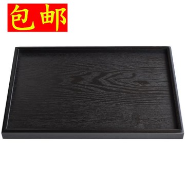 日式木盤子長方形木質托盤茶盤家用餐盤水杯飯店專用上菜創意復古