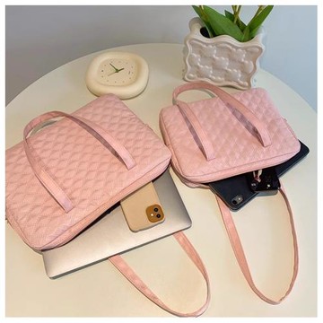 韓國ins風可愛少女14寸菱格學生筆記本平板電腦包 11寸ipad內膽包