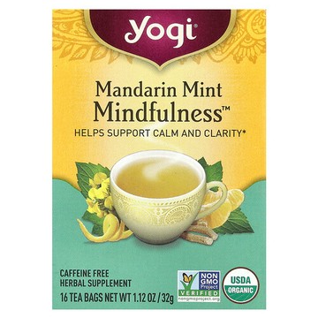 Yogi Tea, Mindfulness™，柑橘薄荷，無咖啡萃取，16 茶包，1.12 盎司（32 克）