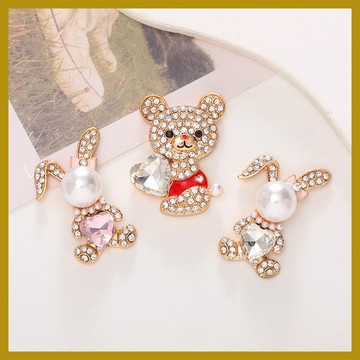 韓版可愛小兔子 diy飾品配件 洞洞鞋配飾 鋅閤金愛心小熊女 手作材料 奶油膠配件 飾品材料 飾品配件 diy手機殼