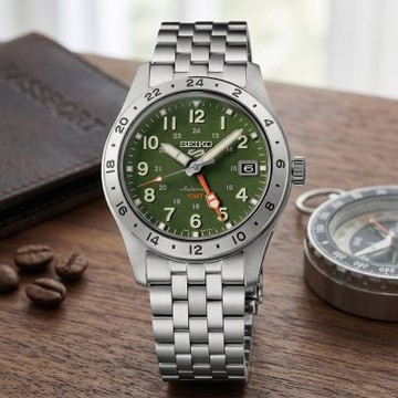 SEIKO 精工 5 Sports Field Series 軍裝風格雙時區機械錶 爸氣登場 送禮首選-39.4mm (HDB001/4R34-00C0G)_SK045