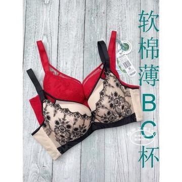 詩婷法式內衣大胸顯小收副乳薄款文胸軟鋼圈聚攏防下垂BC杯FC5695