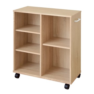 《HOPMA》美背開放式深型收納推車 台灣製造 寬60cm 移動餐車 廚房置物架 縫隙邊櫃-淺橡(漂流)木