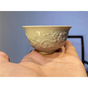 清末民國德化白瓷杯 工夫茶杯茶事品茗 茶道器老窯址雕刻花民窯盞