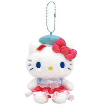 【震撼精品百貨】Hello Kitty_凱蒂貓~日本Sanrio三麗鷗 KITTY絨毛玩偶吊飾-海洋緞帶*21250