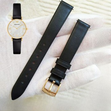 真皮表帶適配阿瑪尼AR1910/1882/1959/1769/1989/11225手表帶14mm