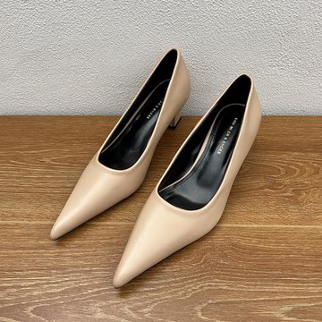 尖頭鞋女淺口單鞋粗跟高跟鞋簡約歐美春秋新款氣質晚晚風女鞋百搭