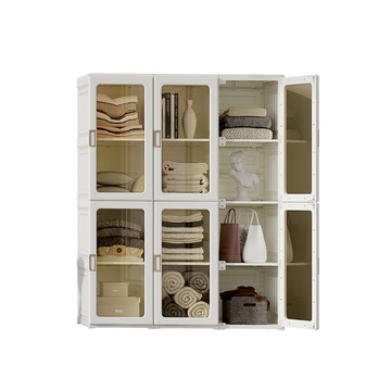 hoi!【ANTBOX 螞蟻盒子】免安裝折疊式衣櫃12格 茶色款