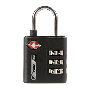 Travel Blue 英國藍旅 TSA美國海關三碼鎖 TSA認證 精鋼鎖身  5.5 x 3 x 1.5cm  黑色
